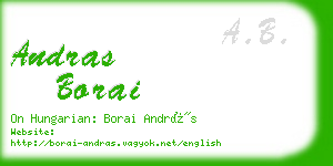 andras borai business card
